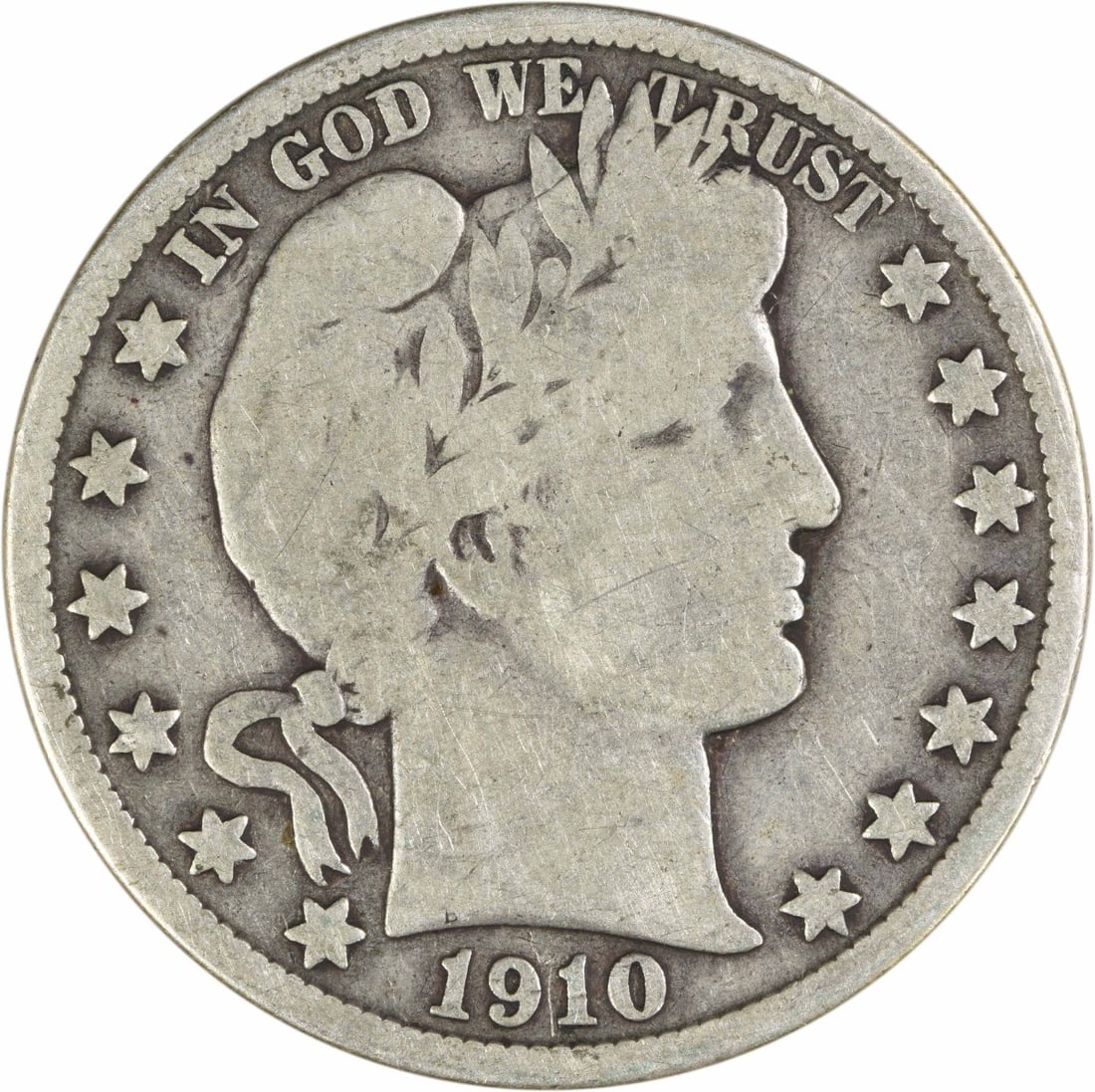 1910 Philadelphia 50 Cent Barber Half Dollar VG Grade Uncertified (1 of 2)