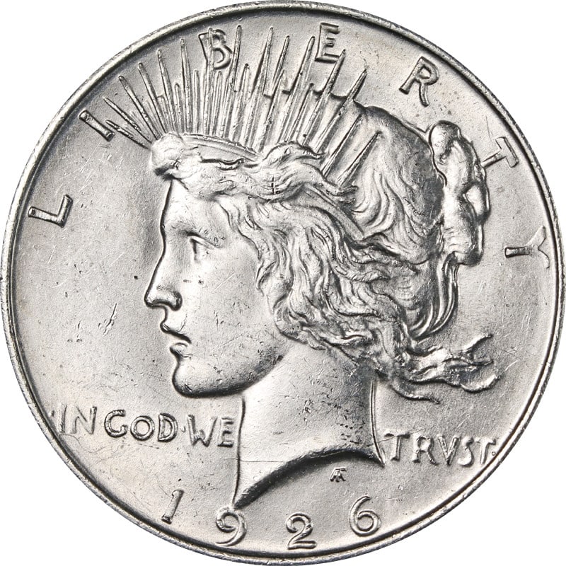 1926 Denver Mint Silver Peace Dollar United States Coin: 1926 Denver Mint Silver Peace Dollar United States Coin This is a 1926-D Peace Dollar from the United States, composed of 0.9 fineness silver. The coin was minted in Denver and is in circulated, pre-o