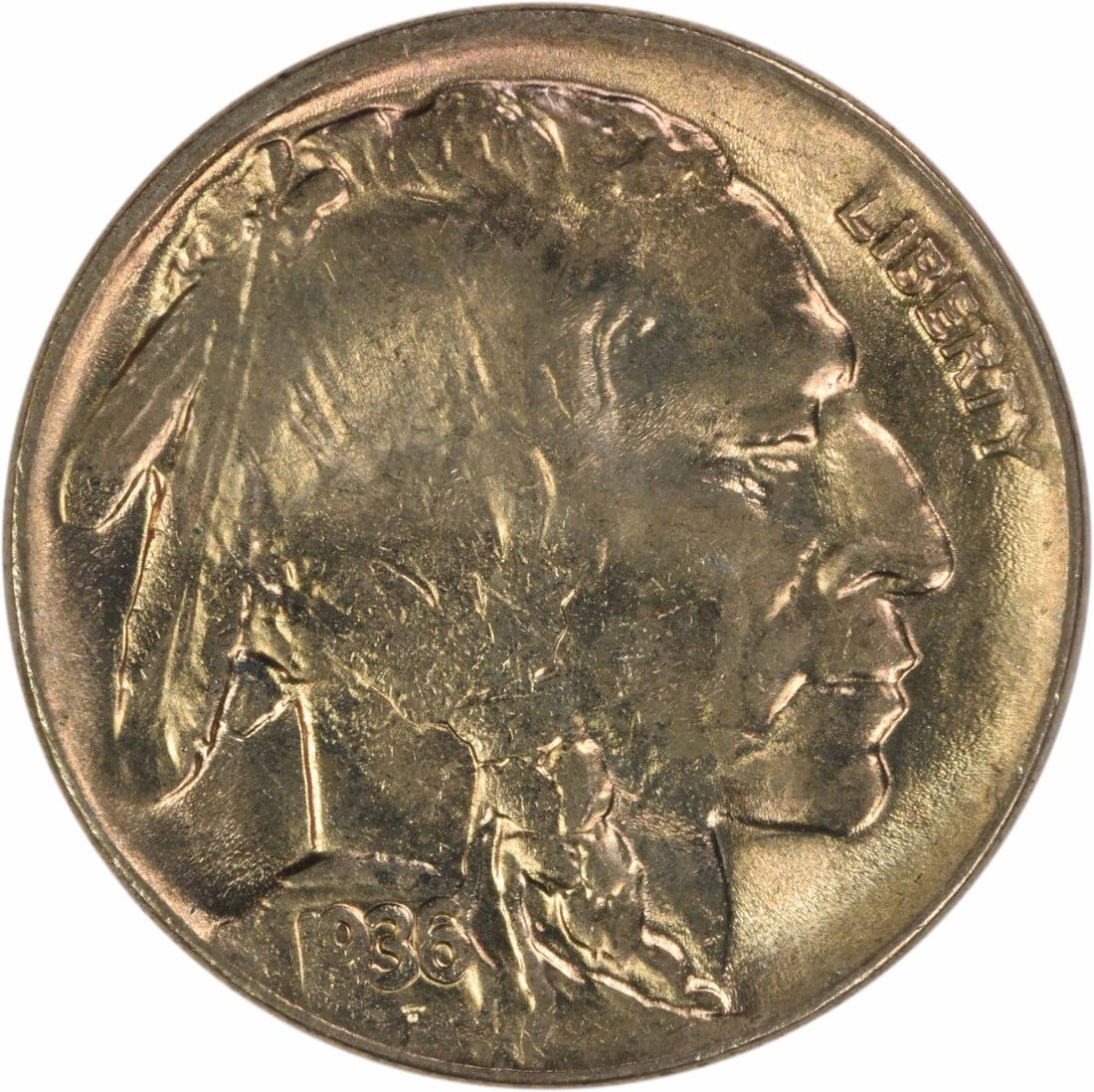 Choice BU Plus 1936 D Buffalo Nickel Uncirculated Five Cent Coin: Choice BU Plus 1936 D Buffalo Nickel Uncirculated Five Cent Coin This 1936-D Buffalo Nickel is an uncirculated, choice BU+ example featuring the classic buffalo design. Minted in Denver, it is compose