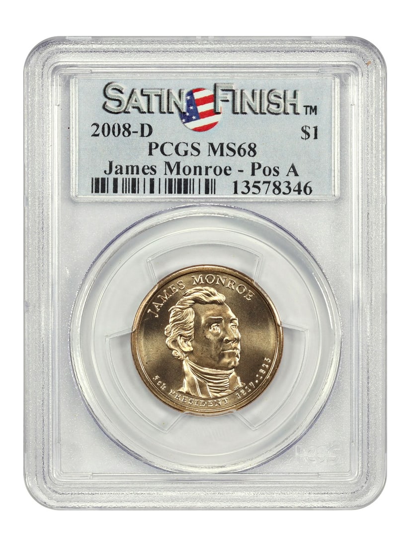 James Monroe 2008 Denver Satin Finish Dollar PCGS SP68 Position A (1 of 4)