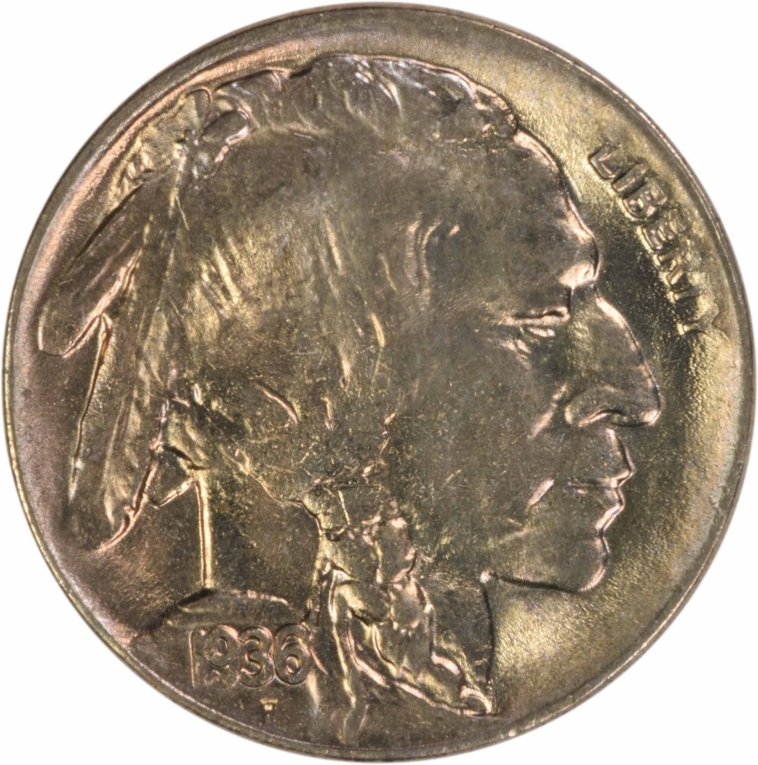 1936 D Uncirculated Buffalo Nickel Choice BU Plus Uncertified (1 of 2)