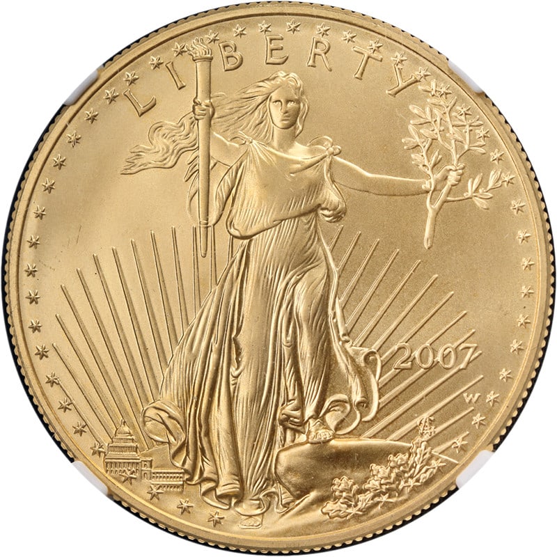 2007 W $50 Gold Eagle Burnished Coin NGC MS69 Brown Label (1 of 4)