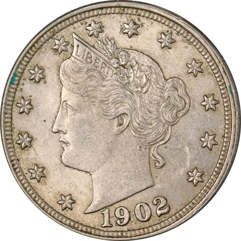 1902 United States Liberty V Nickel Circulated Coin: 1902 United States Liberty V Nickel Circulated Coin This is a 1902 Liberty V Nickel from the United States. The coin is composed of nickel and has been circulated. It is uncertified and classified as 