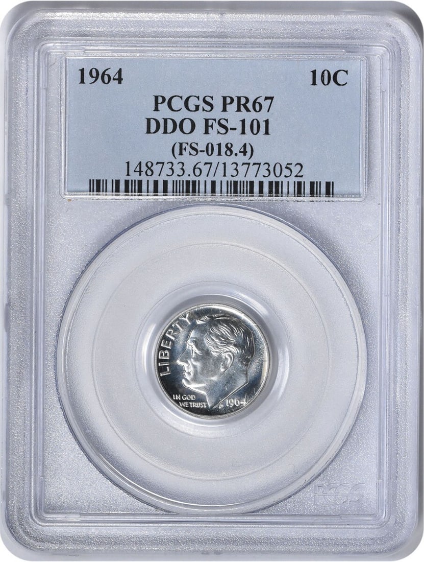 1964 Roosevelt Silver Dime PR67 PCGS Proof 90% Silver: 1964 Roosevelt Silver Dime PR67 PCGS Proof 90% Silver This 1964 Roosevelt Silver Dime is a stunning example of numismatic craftsmanship, graded PR67 by PCGS. Featuring a composition of 90% silver and 