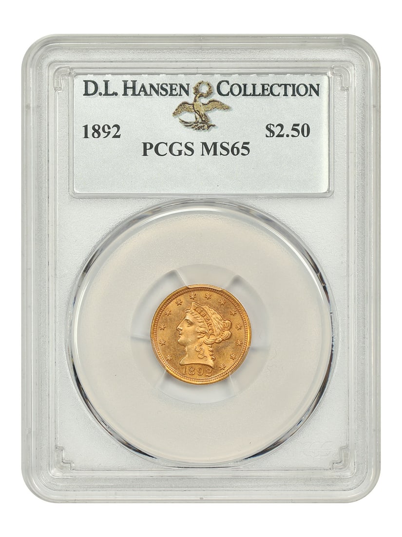 1892 Liberty Head $2.50 Gold Coin PCGS MS65 Low Mintage: 1892 Liberty Head $2.50 Gold Coin PCGS MS65 Low Mintage This stunning 1892 Liberty Head $2.50 coin boasts a remarkable MS65 grade from PCGS, making it an exceptional addition to any collection. Struck