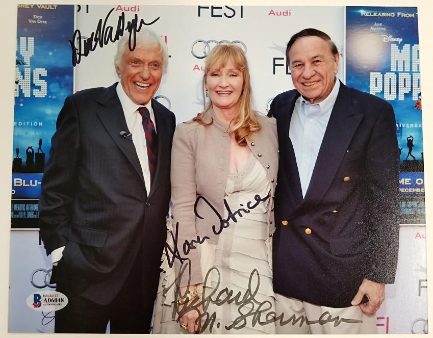 8x10 Photograph Signed by Dick Van Dyke Richard M Sherman and Dotrice Beckett Authenticated: 8x10 Photograph Signed by Dick Van Dyke Richard M Sherman and Dotrice Beckett Authenticated This is an original 8x10 photograph signed by Dick Van Dyke, Richard M. Sherman, and Dotrice. The autographs