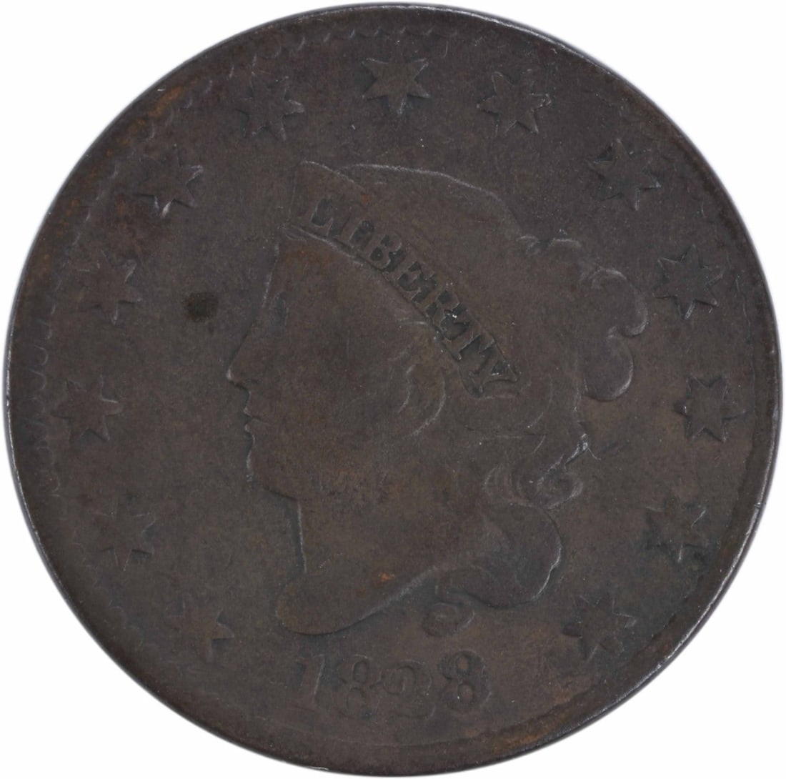1828 Large Cent Coronet Head Copper Coin VG Uncertified: 1828 Large Cent Coronet Head Copper Coin VG Uncertified This 1828 Large Cent features a large date and is graded as Very Good (VG). It was minted in Philadelphia and showcases the iconic Coronet Head 