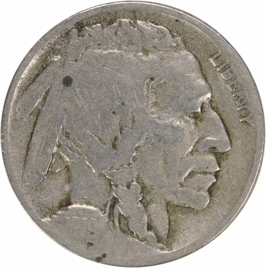 1919-D Buffalo Nickel F Uncertified 5C Coin by James Earle Fraser (1 of 2)