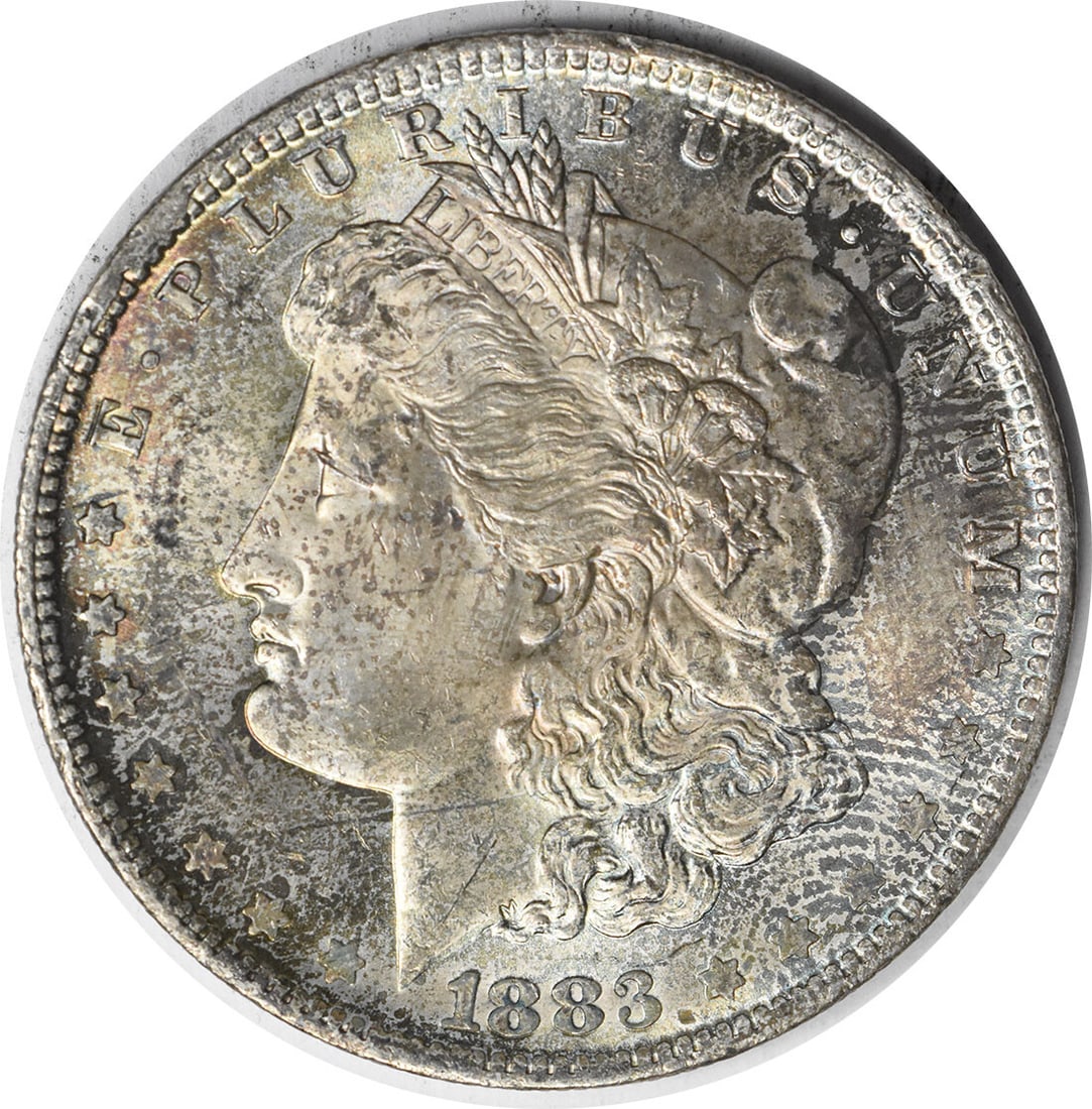 Uncirculated 1883-O Morgan Silver Dollar Choice BU Toned Uncertified: Uncirculated 1883-O Morgan Silver Dollar Choice BU Toned Uncertified This is an 1883-O Morgan Silver Dollar featuring attractive toning. The coin is uncirculated and in Choice Brilliant Uncirculated (