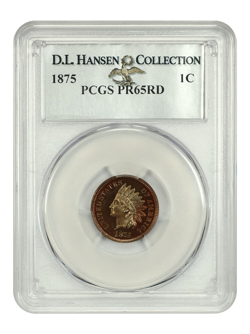 1875 Indian Cent 1C PR65RD PCGS Uncirculated Scarce Proof Coin: 1875 Indian Cent 1C PR65RD PCGS Uncirculated Scarce Proof Coin This 1875 Indian Cent is a scarce proof issue with an extremely low mintage of only 700 coins. Certified by PCGS with a certification num