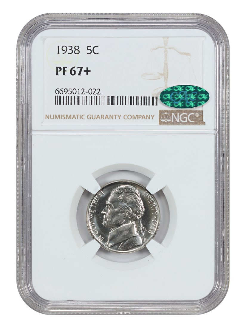 1938 Jefferson Nickel Proof PR67 Plus NGC CAC Certified (1 of 4)