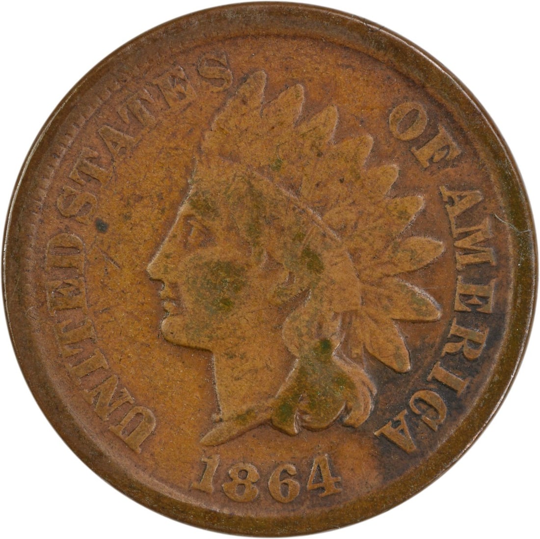 1864 Indian Head Cent VG Uncertified Philadelphia Mint #100: 1864 Indian Head Cent VG Uncertified Philadelphia Mint #100 This 1864 Indian Cent features the iconic Indian Head design, created by designer James Barton Longacre. Minted in Philadelphia, this coin i