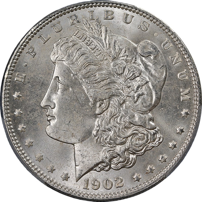 PCGS MS64 1902 Philadelphia Morgan Silver Dollar Uncirculated: PCGS MS64 1902 Philadelphia Morgan Silver Dollar Uncirculated This stunning 1902-P Morgan Silver Dollar features exceptional eye appeal, showcasing a beautiful luster and a well-defined strike. The co