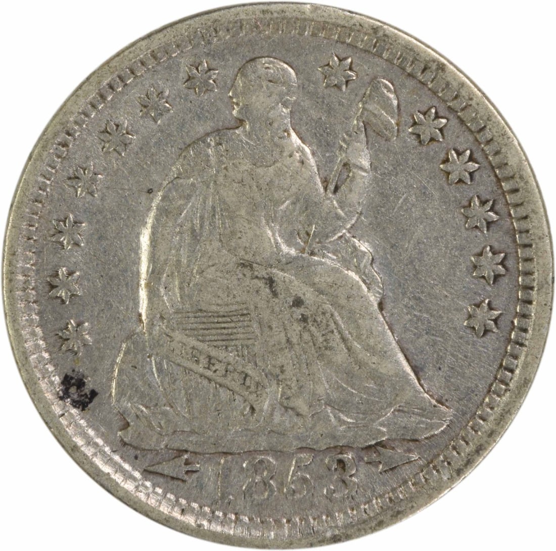1853 Liberty Seated Half Dime Silver Uncertified EF: 1853 Liberty Seated Half Dime Silver Uncertified EF This 1853 Liberty Seated Silver Half Dime features a striking design by Christian Gobrecht, celebrating its rich history as part of America's coinag