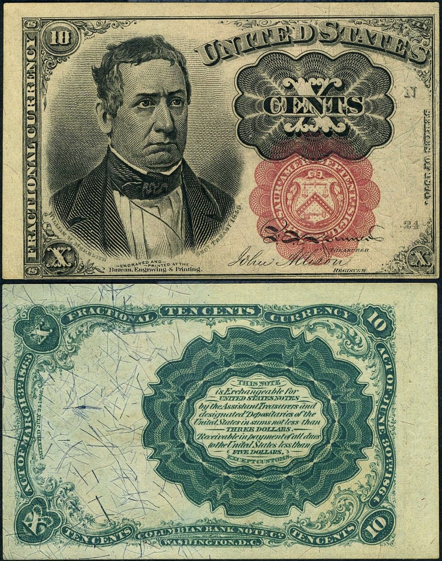 FR. 1266 10 Cent 5th Issue Uncirculated Fractional Note: FR. 1266 10 Cent 5th Issue Uncirculated Fractional Note This uncirculated 10 cent note from the 5th issue is a remarkable collectible. With excellent paper quality and nice embossing, this fractional 