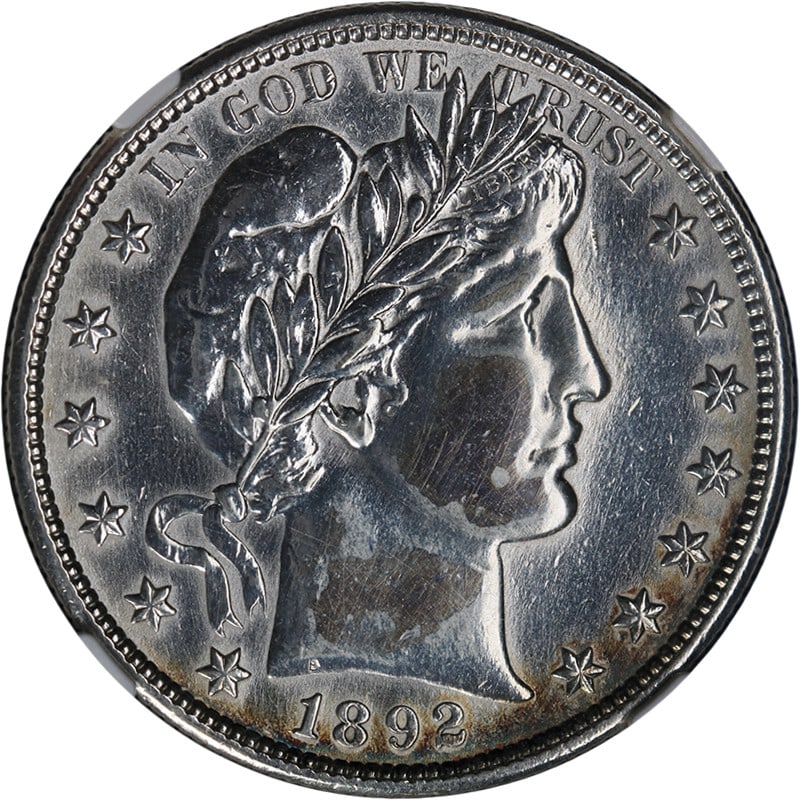 NGC AU Details 1892-S Silver Barber Half Dollar Key Date: NGC AU Details 1892-S Silver Barber Half Dollar Key Date This is an 1892-S Barber Half Dollar, graded AU Details by NGC. The coin is circulated and composed of 90% silver. It was minted in San Francis