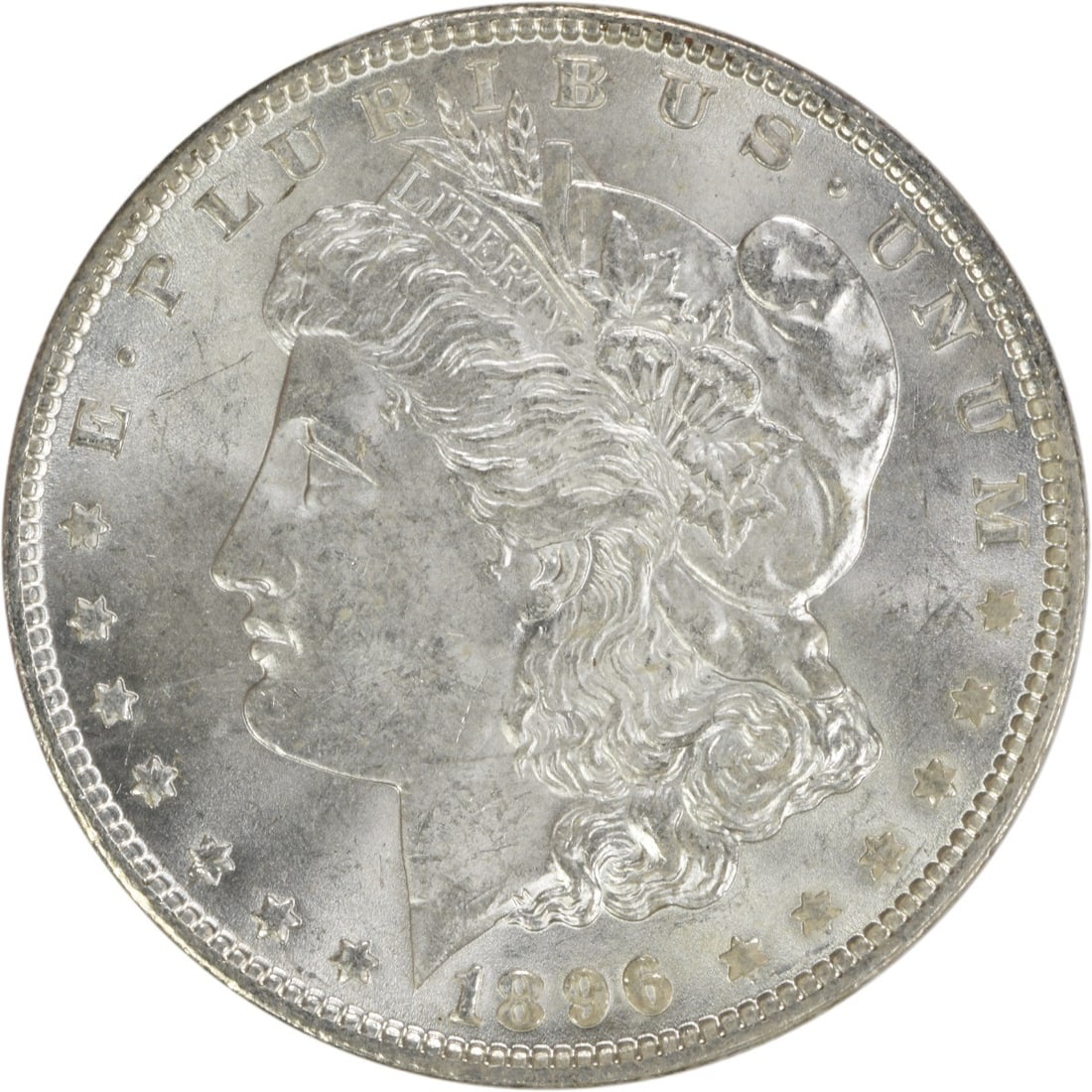 Choice BU 1896 Silver Dollar Morgan Uncirculated Uncertified Example: Choice BU 1896 Silver Dollar Morgan Uncirculated Uncertified Example This is a pre-owned 1896 Morgan Silver Dollar from the United States, featuring a Choice Brilliant Uncirculated (BU) grade. The coi