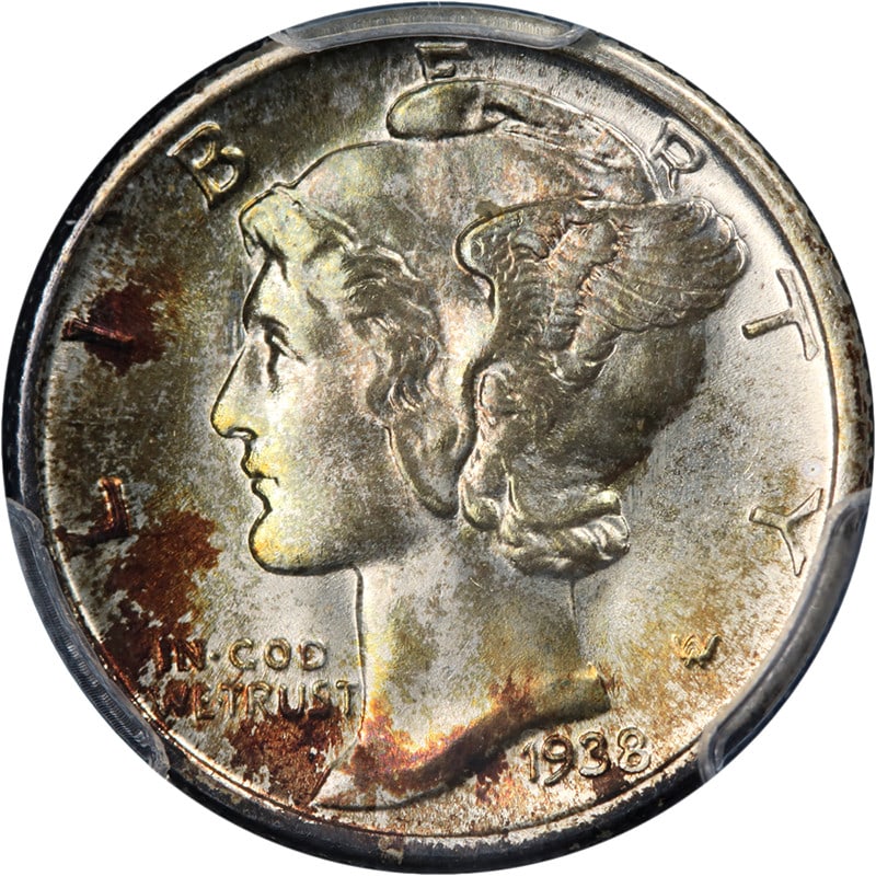 PCGS MS67 FB 1938-S Mercury Dime Silver San Francisco Mint: PCGS MS67 FB 1938-S Mercury Dime Silver San Francisco Mint This 1938-S Mercury Dime has been certified by PCGS with a grade of MS67 FB. It features strong strike details, attractive luster, and slight
