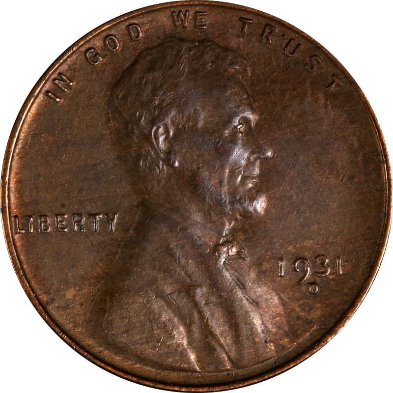 1931 Denver Mint Copper Lincoln Penny Circulated US Coin (1 of 2)