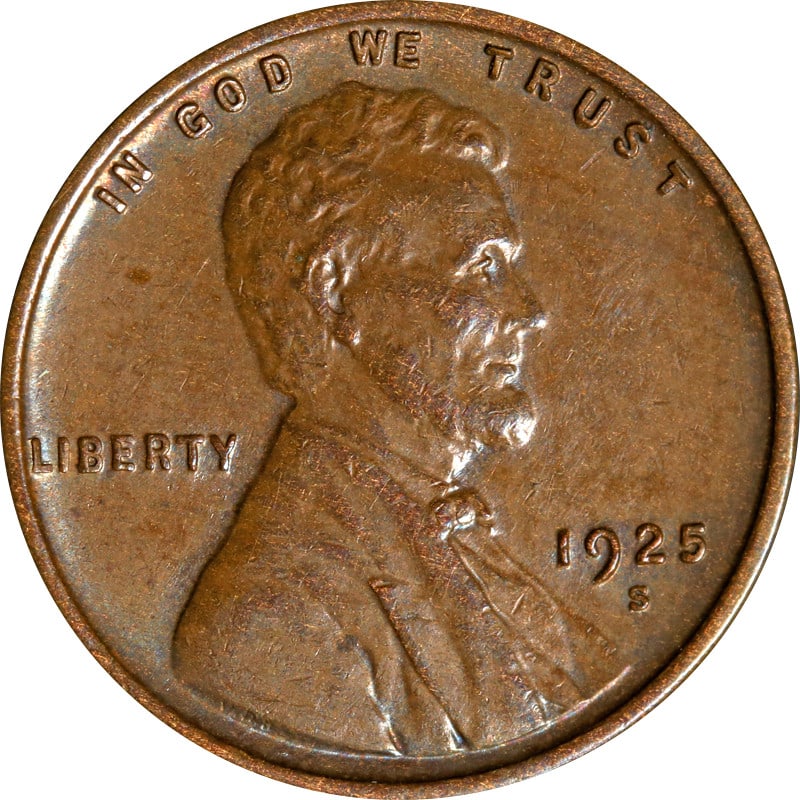 1925 San Francisco Mint Lincoln Wheat Cent Copper US Coin (1 of 2)