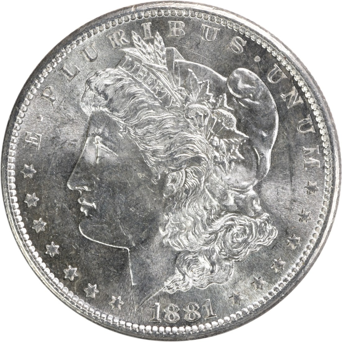 Choice BU 1881 San Francisco Morgan Silver Dollar Uncertified: Choice BU 1881 San Francisco Morgan Silver Dollar Uncertified This 1881-S Morgan Silver Dollar is a choice brilliant uncirculated coin from the San Francisco Mint. Composed of silver, it remains uncer