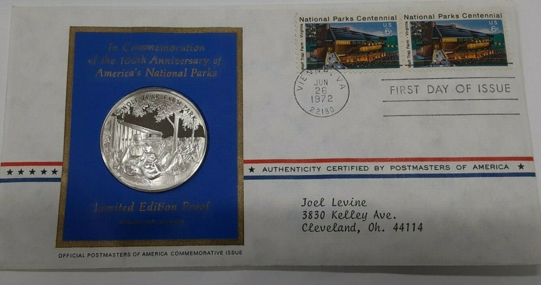 Wolf Trap Farm 1972 Sterling Silver Medal Commemorative by Franklin Mint (1 of 2)
