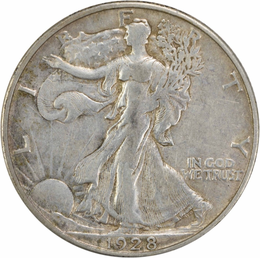 1928-S Walking Liberty Half Dollar 90% Silver EF Uncertified: 1928-S Walking Liberty Half Dollar 90% Silver EF Uncertified This 1928-S Walking Liberty Silver Half Dollar is a classic piece of American numismatic history. Struck at the San Francisco Mint, this co