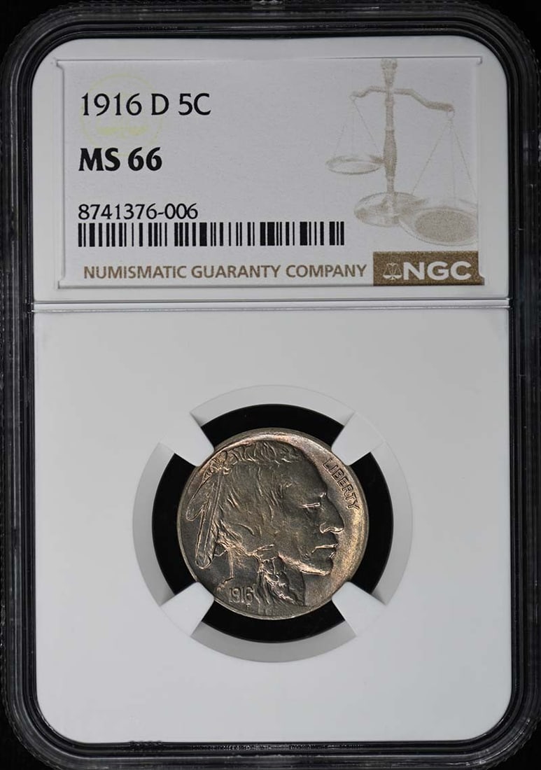 NGC MS66 1916 Denver Mint Buffalo Nickel Five Cent Coin (1 of 4)