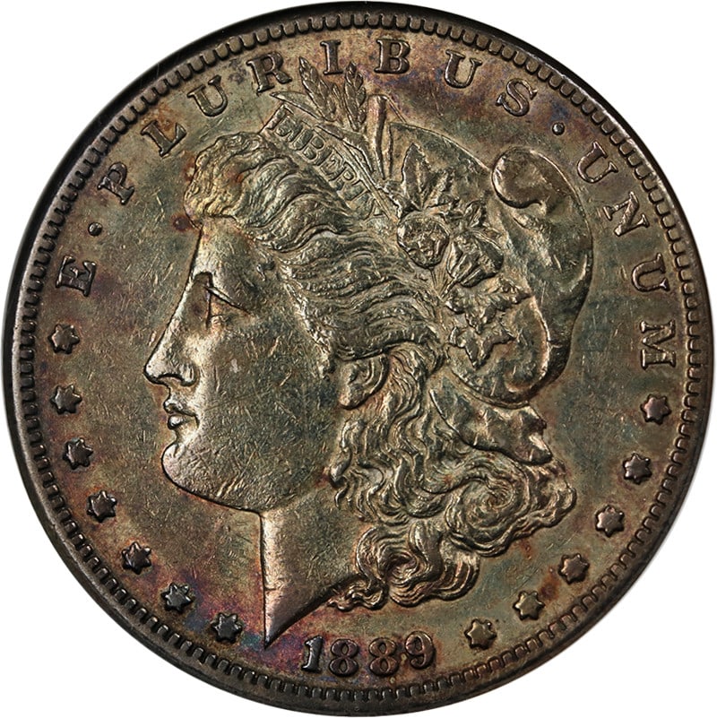 1889-CC Morgan Silver Dollar ANACS EF45 Circulated Silver Coin: 1889-CC Morgan Silver Dollar ANACS EF45 Circulated Silver Coin This 1889-CC Morgan Silver Dollar, certified by ANACS with a grade of EF45, showcases excellent eye appeal and a strong strike. The coin 