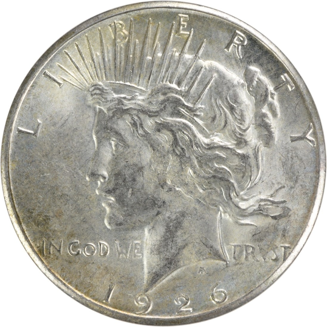 1926-S Peace Silver Dollar AU Uncertified 90% Silver Coin: 1926-S Peace Silver Dollar AU Uncertified 90% Silver Coin This 1926-S Peace Silver Dollar is a beautiful example of American coinage, featuring a design by Anthony de Francisci. The coin is classified