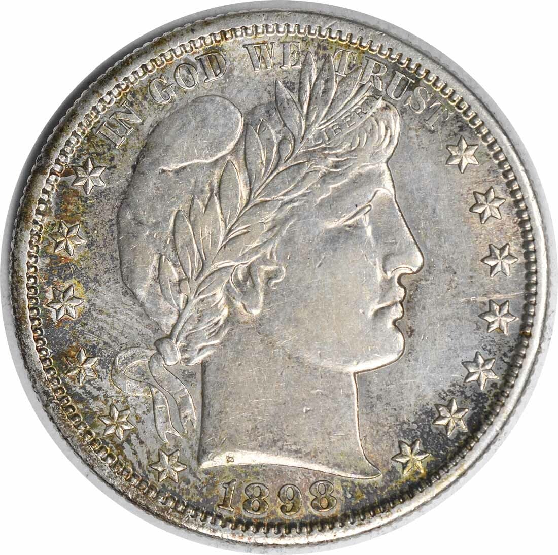 1898-S Barber Half Dollar 90% Silver AU Uncertified Coin: 1898-S Barber Half Dollar 90% Silver AU Uncertified Coin This 1898-S Barber Silver Half Dollar is a remarkable piece of numismatic history, featuring an AU (About Uncirculated) grade. Minted in San Fr