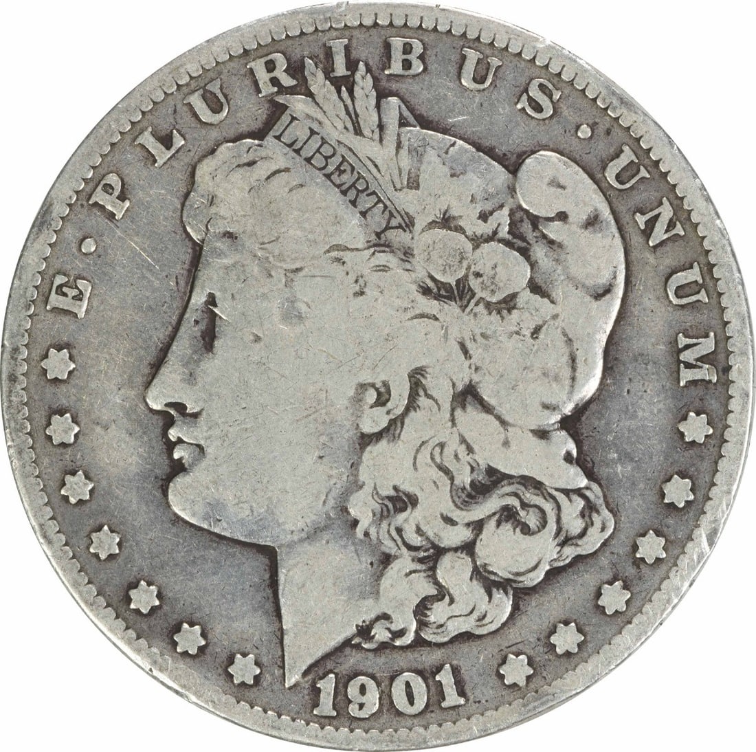 1901-S Morgan Silver Dollar VG Uncertified 90% Silver Coin: 1901-S Morgan Silver Dollar VG Uncertified 90% Silver Coin This 1901-S Morgan Silver Dollar is a remarkable piece of numismatic history. Crafted from a composition of 90% silver and 10% copper, this c
