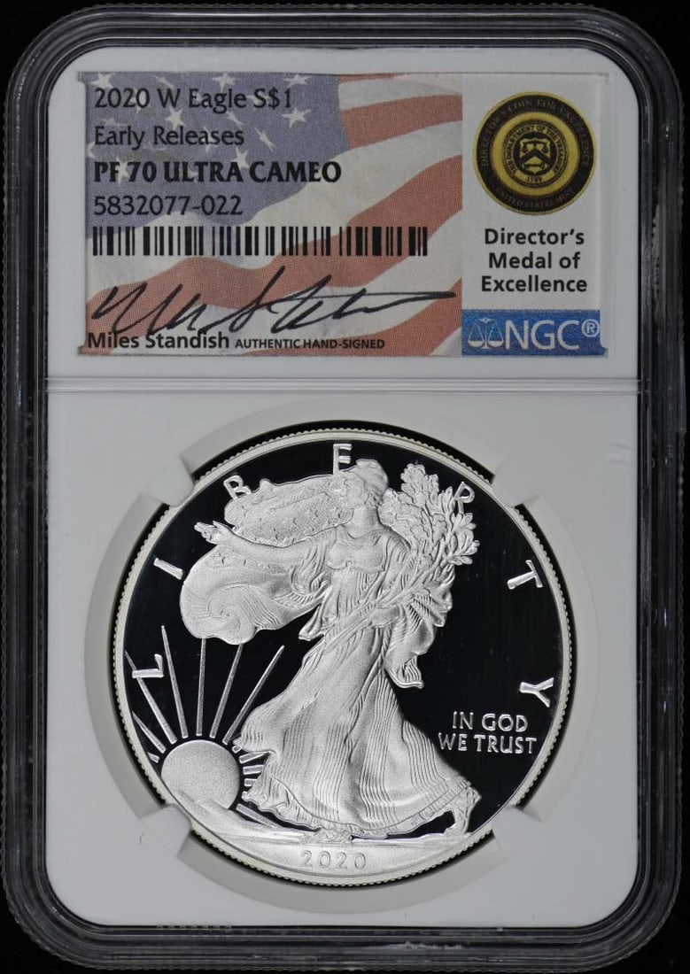 NGC PR70DCAM 2020 W Silver Eagle Directors Medal Of Excellence Early Releases (1 of 2)