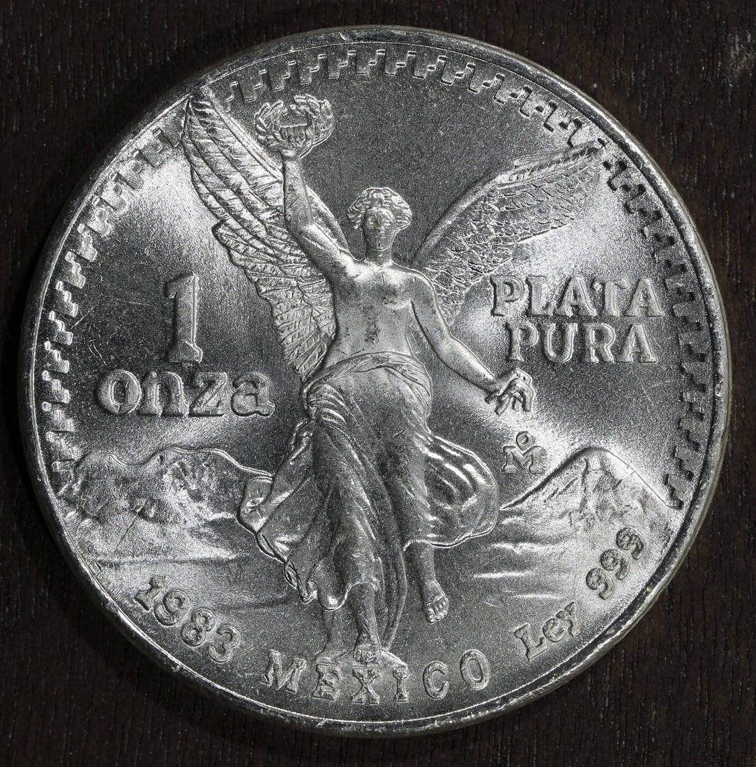 1 oz 1983 Mexican Libertad Silver Coin .999 Fine BU: 1 oz 1983 Mexican Libertad Silver Coin .999 Fine BU This 1983-Mo Mexico 1 oz Silver Libertad Onza is composed of .999 fine silver. Issued by the Mexican Mint, this ungraded coin features a precious me