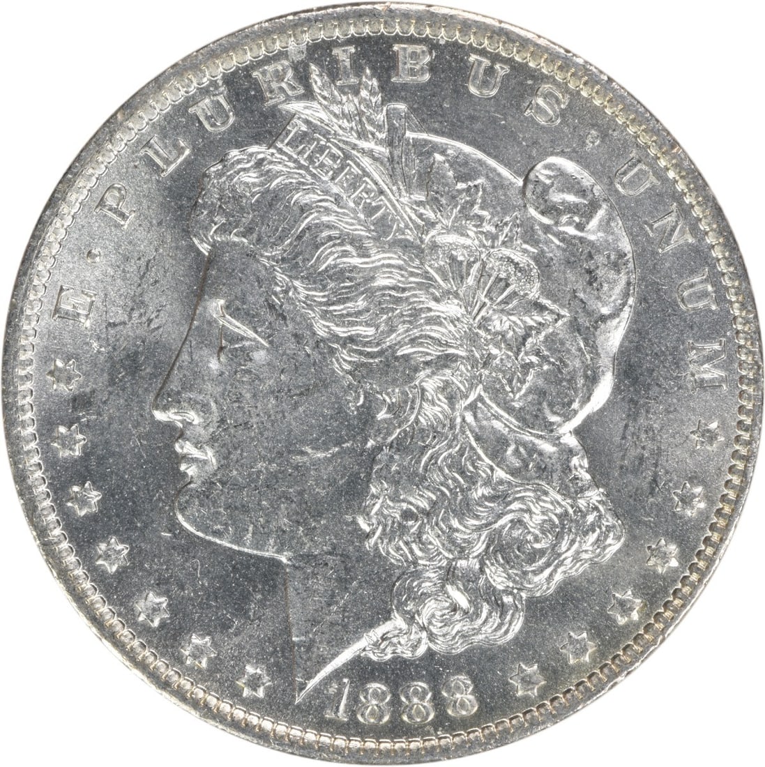 Uncirculated 1888-O Morgan Dollar Silver Coin BU Grade Uncertified: Uncirculated 1888-O Morgan Dollar Silver Coin BU Grade Uncertified This is an 1888-O Morgan Silver Dollar featuring brilliant uncirculated condition. Struck at the New Orleans Mint, this pre-owned coi