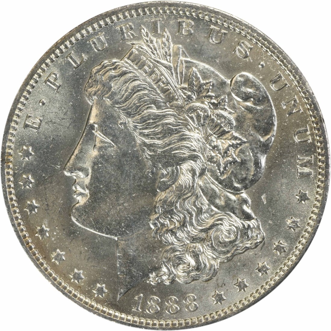 Uncirculated 1888-O Silver Dollar Morgan Choice BU Uncertified: Uncirculated 1888-O Silver Dollar Morgan Choice BU Uncertified This is an 1888-O Morgan Silver Dollar from the United States, featuring a Choice Brilliant Uncirculated (BU) grade. The coin is uncertif