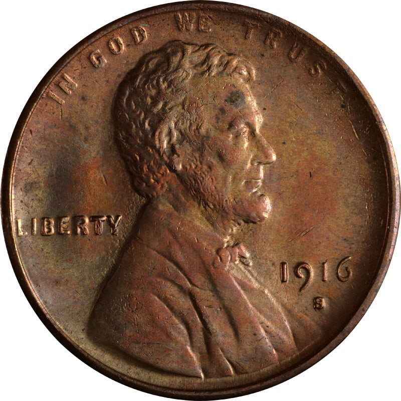 San Francisco Mint 1916 Copper Lincoln Cent United States Coin (1 of 2)