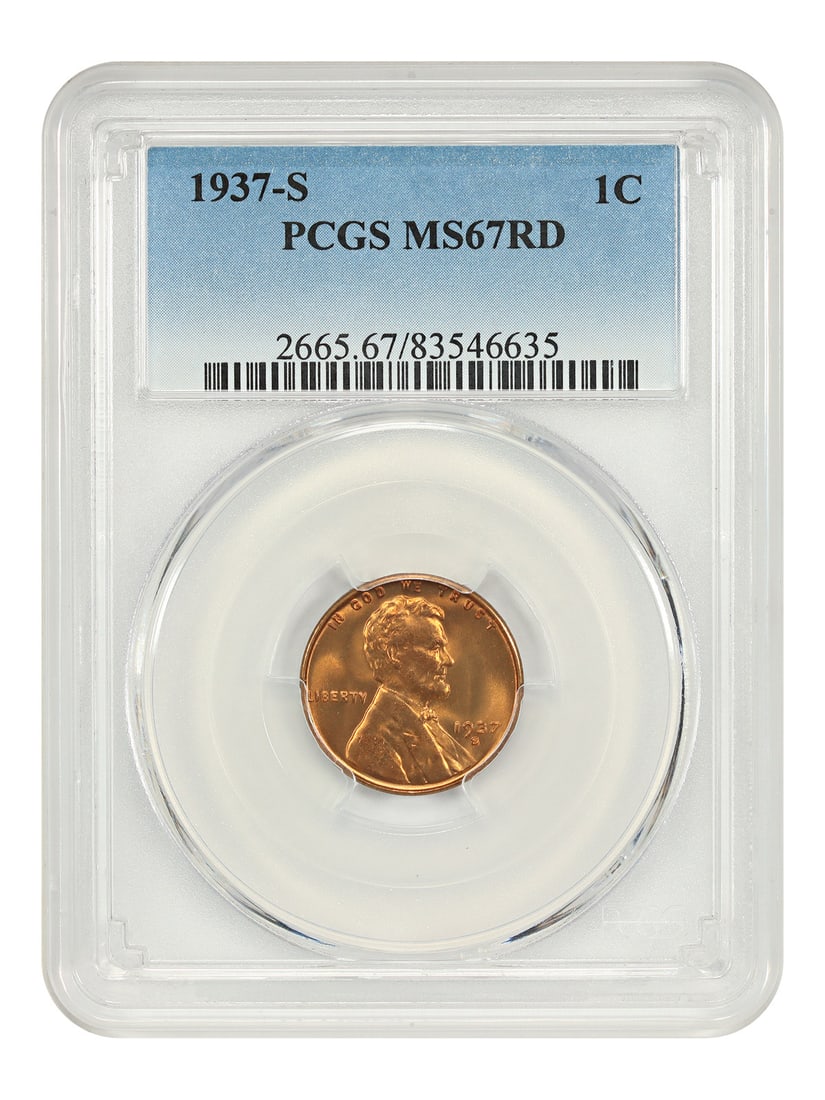 Lincoln Wheat Cent 1937-S PCGS MS67 Red Uncirculated Gem (1 of 4)