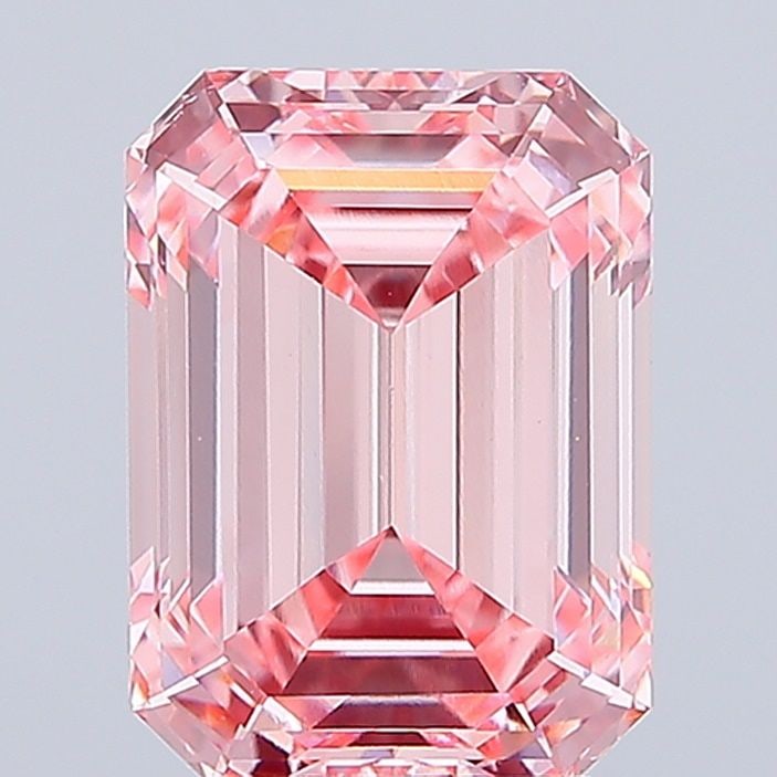 Loose Diamond - EMERALD 4.1ct Fancy Vivid Pink VS1: Loose Diamond - EMERALD 4.1ct Fancy Vivid Pink VS1 Source: This is a real non-mined Diamond that has been grown in a lab Shape: EMERALD Carats: 4.1 Color: Fancy Vivid Pink Certification: IGI Video: