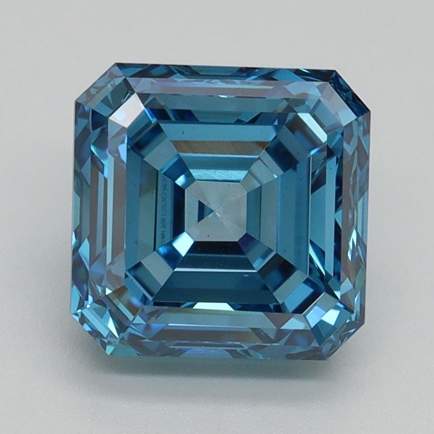 Loose Diamond - ASSCHER 3.01ct Fancy Vivid Blue VS1: Loose Diamond - ASSCHER 3.01ct Fancy Vivid Blue VS1 Source: This is a real non-mined Diamond that has been grown in a lab Shape: ASSCHER Carats: 3.01 Color: Fancy Vivid Blue Certification: IGI Video: