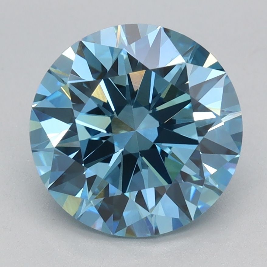 Ideal Loose Diamond - ROUND 2.09ct Fancy Vivid Blue VVS2: Ideal Loose Diamond - ROUND 2.09ct Fancy Vivid Blue VVS2 Source: This is a real non-mined Diamond that has been grown in a lab Shape: ROUND Carats: 2.09 Color: Fancy Vivid Blue Certification: IGI Vide