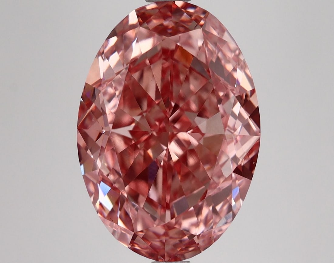Loose Diamond - OVAL 7.0ct Fancy Vivid Pink VS1: Loose Diamond - OVAL 7.0ct Fancy Vivid Pink VS1 Source: This is a real non-mined Diamond that has been grown in a lab Shape: OVAL Carats: 7.0 Color: Fancy Vivid Pink Certification: IGI Video: