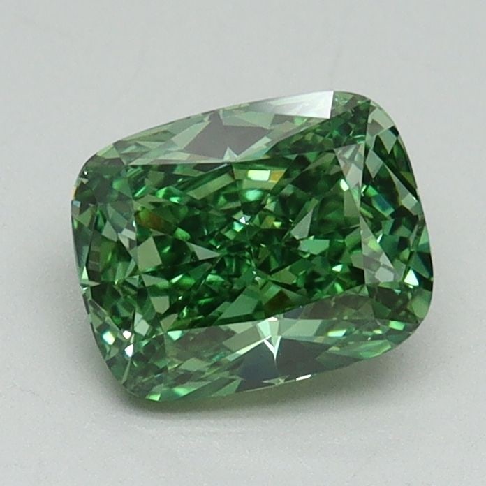 Loose Diamond - CUSHION MODIFIED 1.14ct Fancy Vivid Green VS2: Loose Diamond - CUSHION MODIFIED 1.14ct Fancy Vivid Green VS2 Source: This is a real non-mined Diamond that has been grown in a lab Shape: CUSHION MODIFIED Carats: 1.14 Color: Fancy Vivid Green