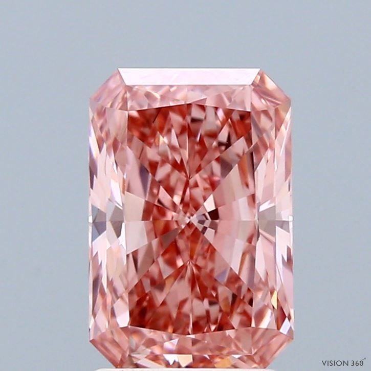 Loose Diamond - RADIANT 2.0ct Fancy Vivid Pink VS1: Loose Diamond - RADIANT 2.0ct Fancy Vivid Pink VS1 Source: This is a real non-mined Diamond that has been grown in a lab Shape: RADIANT Carats: 2.0 Color: Fancy Vivid Pink Certification: IGI Video: