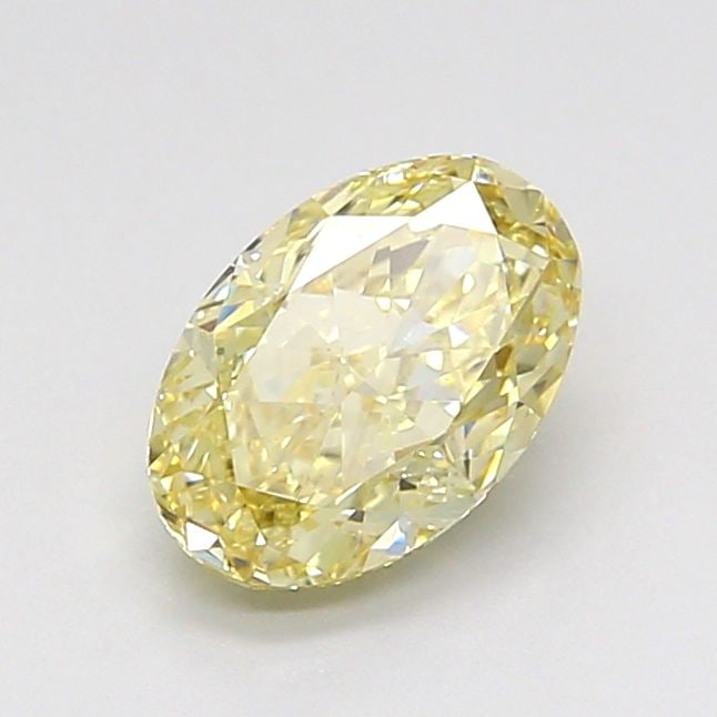 Loose Diamond - OVAL 1.08ct Fancy Light Yellow VS1: Loose Diamond - OVAL 1.08ct Fancy Light Yellow VS1 Source: This is a real non-mined Diamond that has been grown in a lab Shape: OVAL Carats: 1.08 Color: Fancy Light Yellow Certification: IGI Video: