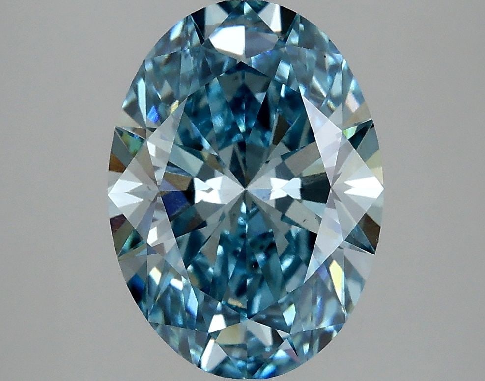 Loose Diamond - OVAL 3.06ct Fancy Vivid Blue VS1 (1 of 1)