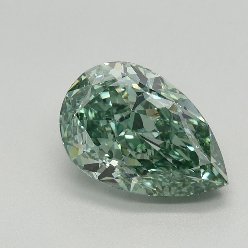 Loose Diamond - PEAR 1.62ct Fancy Vivid Green VVS2: Loose Diamond - PEAR 1.62ct Fancy Vivid Green VVS2 Source: This is a real non-mined Diamond that has been grown in a lab Shape: PEAR Carats: 1.62 Color: Fancy Vivid Green Certification: IGI Video: