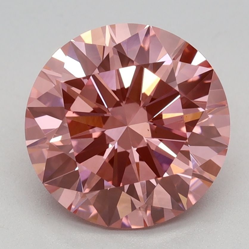Loose Diamond - ROUND 2.01ct Fancy Vivid Pink VS2: Loose Diamond - ROUND 2.01ct Fancy Vivid Pink VS2 Source: This is a real non-mined Diamond that has been grown in a lab Shape: ROUND Carats: 2.01 Color: Fancy Vivid Pink Certification: IGI Video: