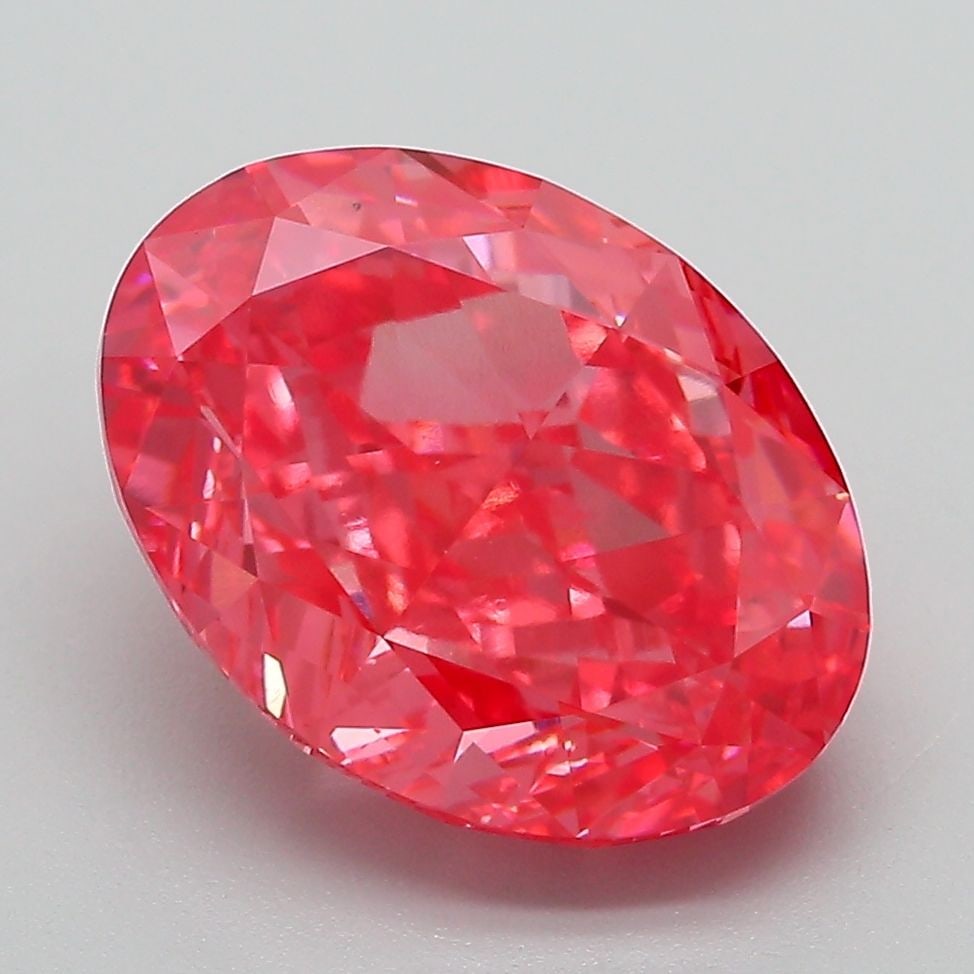 Loose Diamond - OVAL 5.05ct Fancy Vivid Pink VS1: Loose Diamond - OVAL 5.05ct Fancy Vivid Pink VS1 Source: This is a real non-mined Diamond that has been grown in a lab Shape: OVAL Carats: 5.05 Color: Fancy Vivid Pink Certification: IGI Video: Video