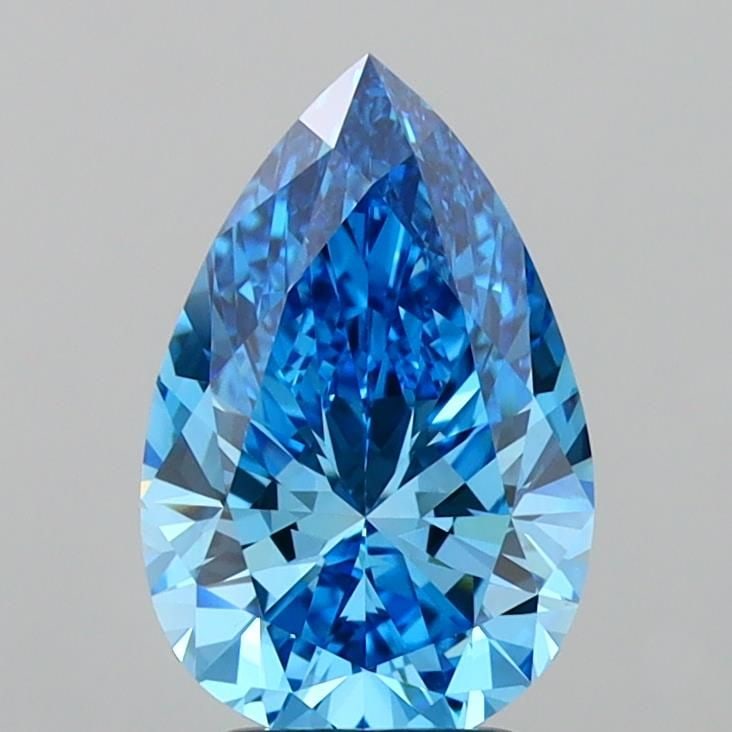 Loose Diamond - PEAR 3.01ct Fancy Vivid Blue VVS2: Loose Diamond - PEAR 3.01ct Fancy Vivid Blue VVS2 Source: This is a real non-mined Diamond that has been grown in a lab Shape: PEAR Carats: 3.01 Color: Fancy Vivid Blue Certification: IGI Video:
